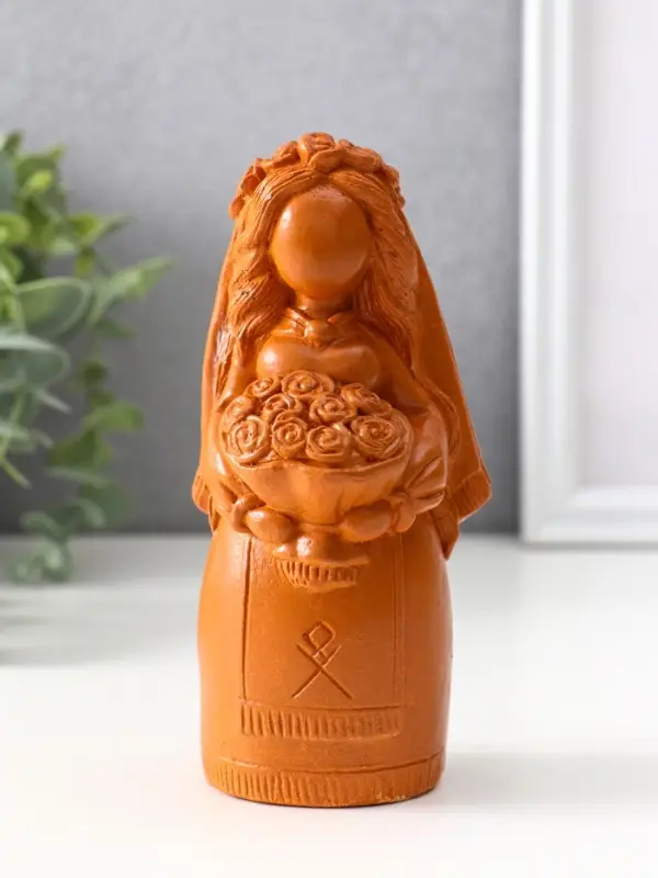 Фигура «Берегиня невеста», 14×6.5×7 см, красная глина