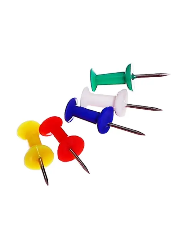 Кнопки силовые цветные 50 штук в картонной коробке