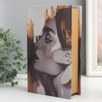 Шкатулка книга - сейф &laquo;Профиль девушки&raquo;, дерево и искусственная кожа, с замком, 21&times;13&times;5 см