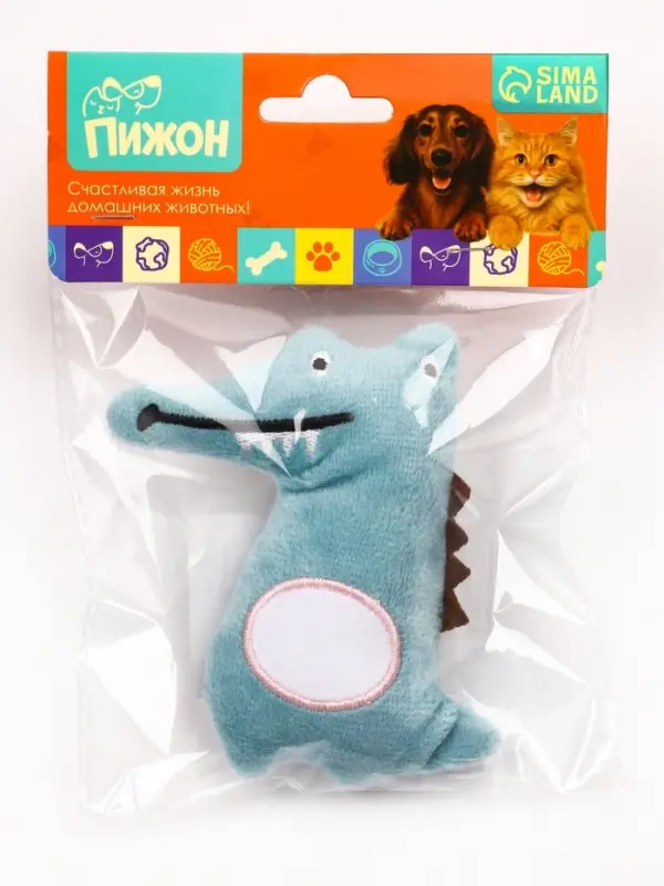 Игрушка для кошек, &laquo;Крокодил&raquo;, с кошачьей мятой, 10 см, зелёная