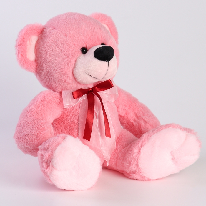 Мягкая игрушка «Медведь», с бантом, 40 см, цвет розовый Мягкая игрушка «Медведь», с бантом, 40 см, цвет розовый
