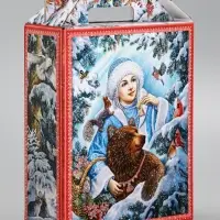 Подарочная новогодняя коробка «Зимняя сказка», для сладких подарков, 16.8×7×25 см