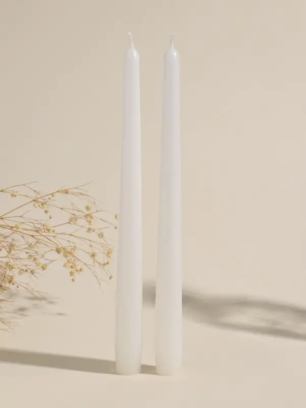 Набор свечей античных, 2.3&times;24.5 см, 5 ч, 55 г, 2 шт., белый