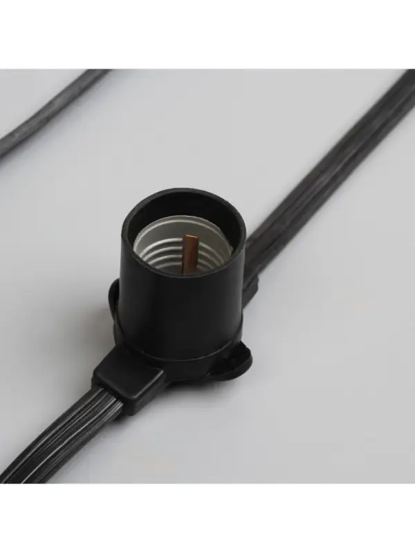 Гирлянда &laquo;Белт-лайт&raquo; 50 м, IP65, 2W, тёмная каучуковая нить, шаг 20 см, Е27 (без ламп), 220 В