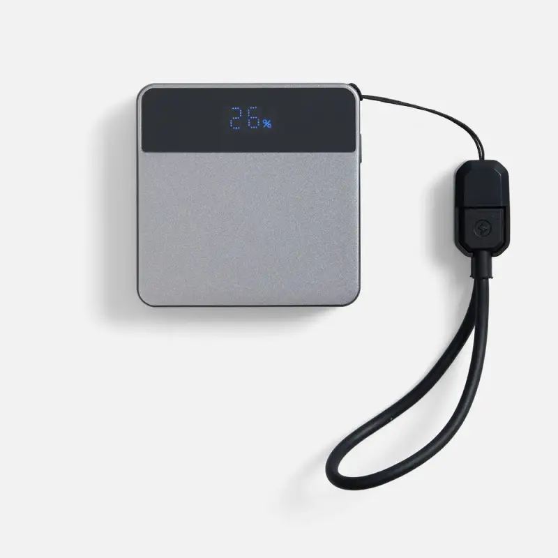 Внешний аккумулятор с беспроводной зарядкой Aura Power, серый Внешний аккумулятор с беспроводной зарядкой Aura Power, серый