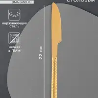 Нож столовый Magistro Kolos, длина 22 см, нержавеющая сталь, золотистый