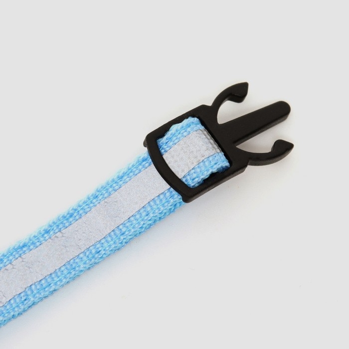 Ошейник кошачий светоотражающий, 19-32 х 1 см, голубой Ошейник кошачий светоотражающий, 19-32 х 1 см, голубой