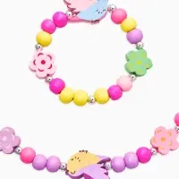 Набор детских украшений "Выбражулька" птички, 2 предмета: бусы, браслет, разноцветный