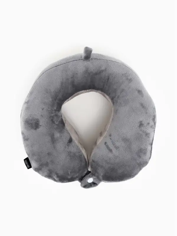 Подушка для путешествий бархатная формовая Подушка для путешествий бархатная формовая "Перезагрузка", серая