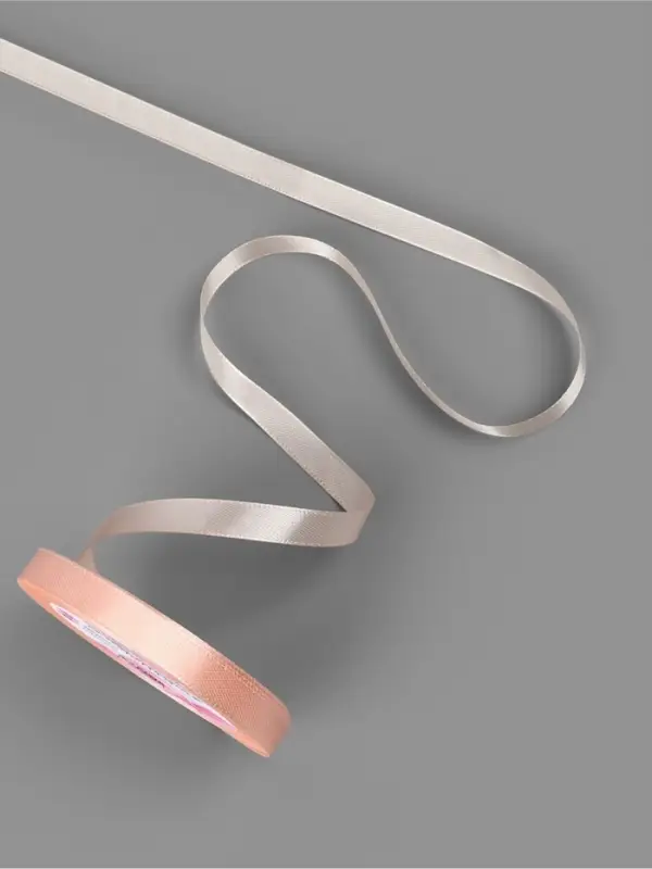 Лента атласная, 10 мм, 23±1 м, нежно-персиковая №07 Лента атласная, 10 мм, 23±1 м, нежно-персиковая №07