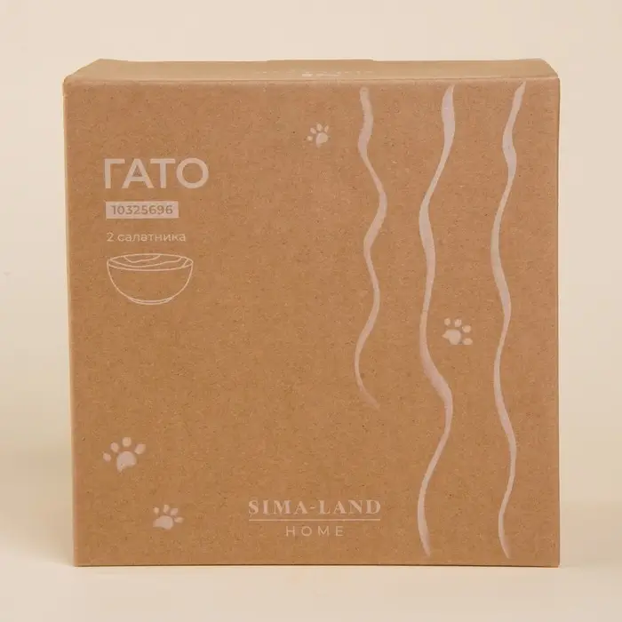 Салатники SL Home &laquo;Гатто&raquo;, 1.1 л, d=18.5 см, набор 2 шт., фарфор, белые