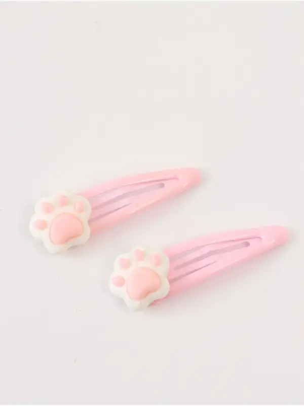 Заколка для волос «Лапки» розовые 2 шт, Коты аристократы Заколка для волос «Лапки» розовые 2 шт, Коты аристократы