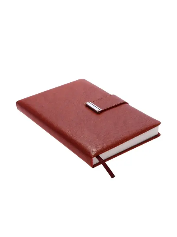 Ежедневник недатированный формат А5, с хлястиком, 112л, линия, пвх, Коричневый Ежедневник недатированный формат А5, с хлястиком, 112л, линия, пвх, Коричневый