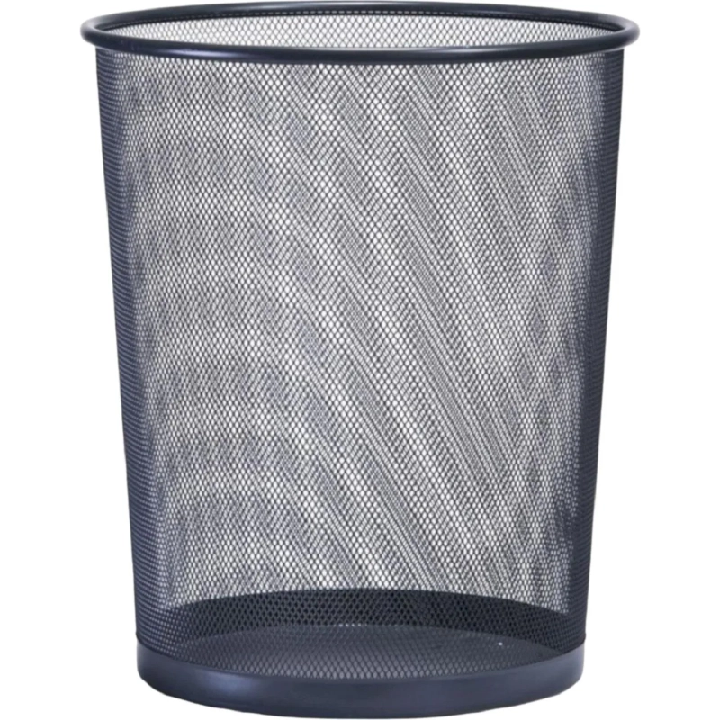 Корзина для мусора круглая Luscan метал cетка 12,3 л черная