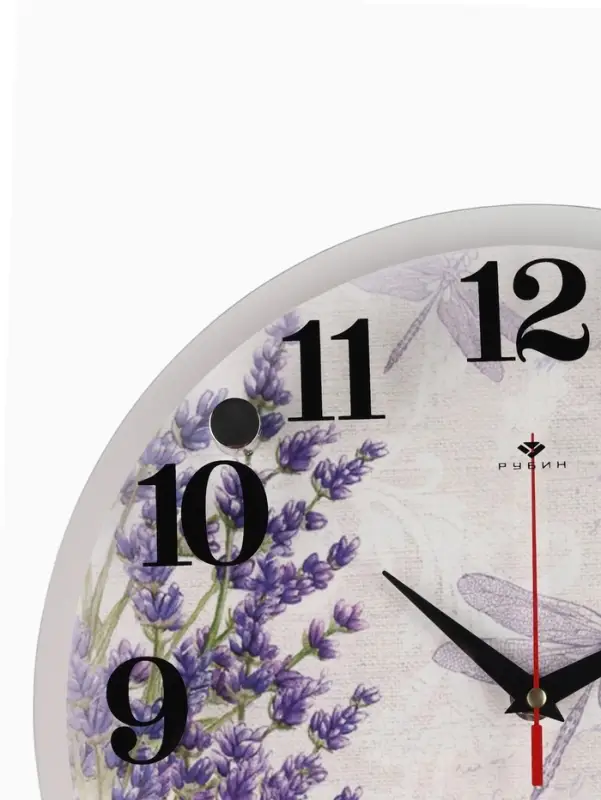 Часы настенные, интерьерные: Цветы, &laquo;Стрекозы&raquo;, бесшумные, d=30 см