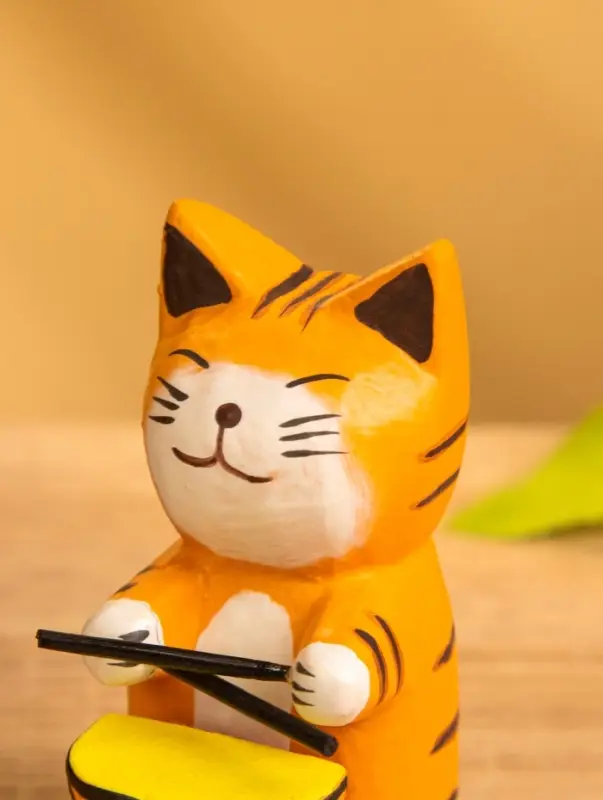 Сувенир «Кот барабанщик», 3.5×5.5×8 см, дерево, МИКС
