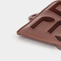 Форма для шоколада Доляна &laquo;Ноты&raquo;, силикон, 19.5&times;12&times;1 см, 15 ячеек (4.2&times;2.2 см), коричневый