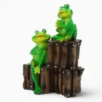 Садовая фигура из полистоуна &laquo;Пара на бревне&raquo;, 9&times;14&times;21 см