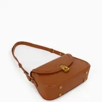 Сумка женская мессенджер TEXTURA на клапане, 23&times;6&times;13 см, коричневая