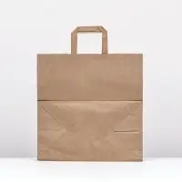 Пакет бумажный крафт, плоская ручка32×18×32 см, 90 г/м²