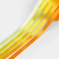 Атласная лента, набор 5 шт., 10 мм, 23&plusmn;1 м, жёлтый, оранжевый