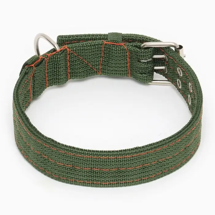 Ошейник, 64&times;4 см, ОШ 50-58 см, четырёхслойный, полиэстер, зелёный