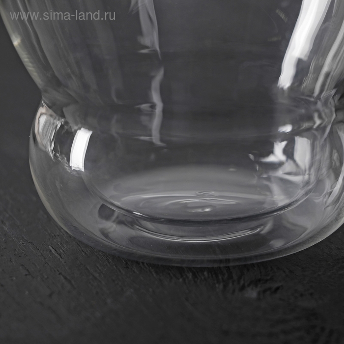 Стакан стеклянный с двойными стенками «Поль. Дуо волнистый», 250 мл