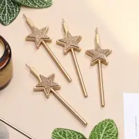 Свечи для торта 4 шт. &laquo;Блестящие звезды&raquo;, шампань