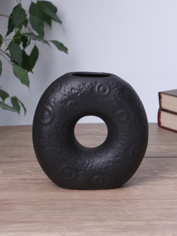 Ваза керамика настольная Ваза керамика настольная "Мэйбл" 16х15 см, чёрный