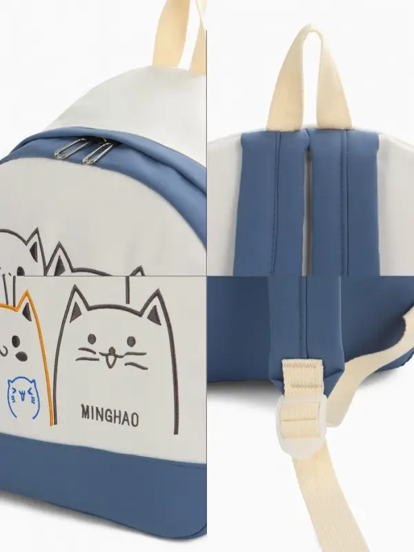 Рюкзак школьный на молнии, с карманами, с рисунком, размер 30&times;14&times;43 см, синий