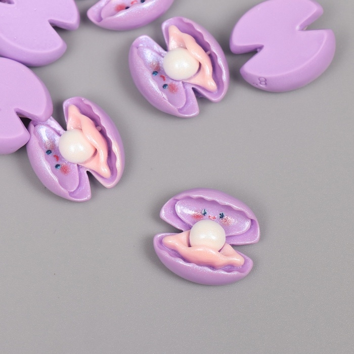 Декор для творчества пластик Декор для творчества пластик "Ракушка с жемчужинкой" блёстки набор 10 шт 2х1,8х0,9 см