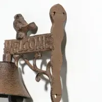 Колокол сувенирный чугун "Птица - Добро пожаловать" 13,5х16х8 см