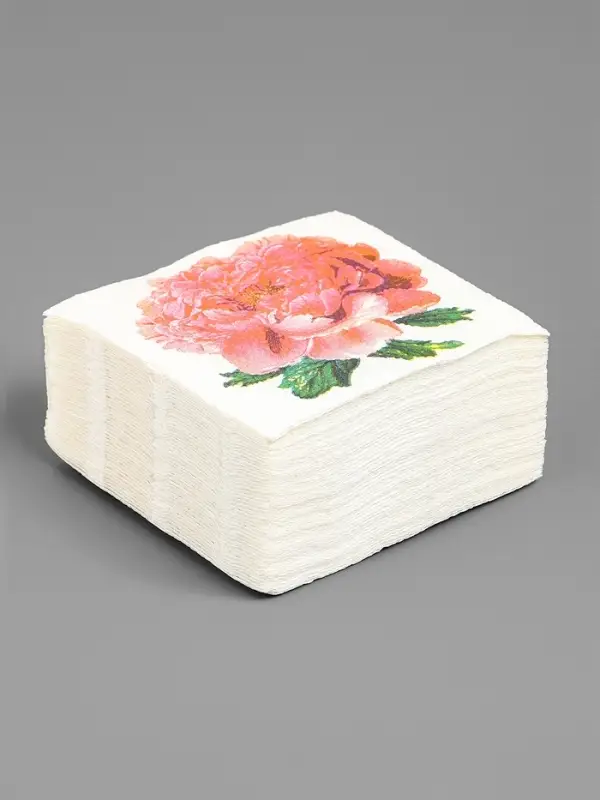 Салфетки бумажные Гармония цвета многоцветие Салфетки бумажные Гармония цвета многоцветие "Пион розовый", 24*24 см 50 листов