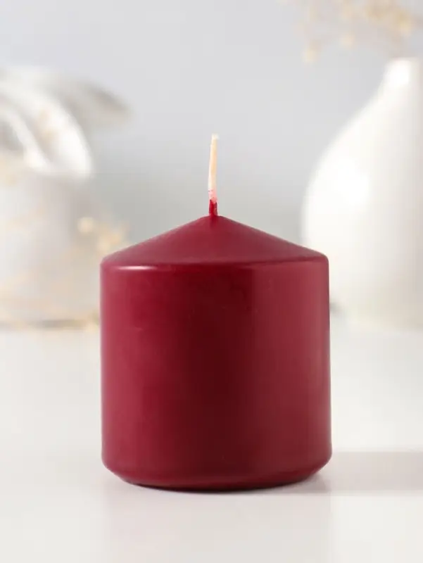 Свеча - цилиндр 6&times;6.5 см, бордовый