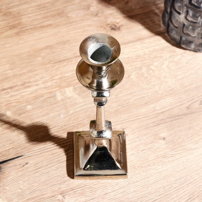 Подсвечник алюминий  Подсвечник алюминий "Космос" на 1 свечу 7х7х23 см