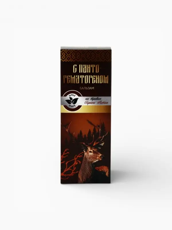 Бальзам безалкогольный &laquo;С пантогематогеном&raquo;: шиповник, рябина, красный корень, золотой корень, зверобой, аир, девясил, пантогематоген, в пластиковой бутылке, 250 мл.
