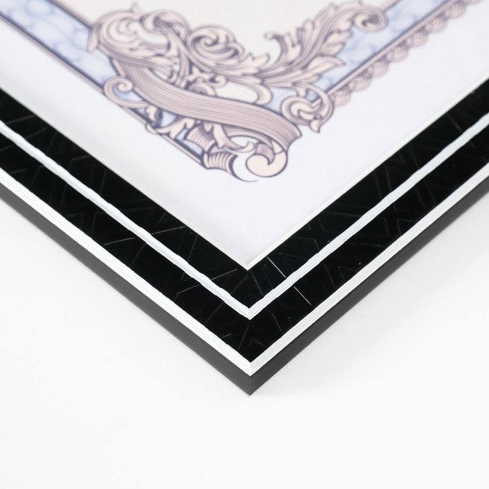 Фоторамка пластик формат А4 Фоторамка пластик формат А4 "Двойное сечение" чёрная 23,8х32,5х1 см