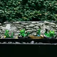 Садовая фигура из полистоуна &laquo;Лягушка на плоту&raquo;, 17&times;11&times;9.5 см, плавающая