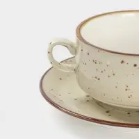 Бульонница с блюдцем Magistro Mediterana, 270 мл, фарфор, бежевая