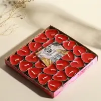 Набор свечей чайных &laquo;Сердце&raquo;, 6 г, 50 шт., красные