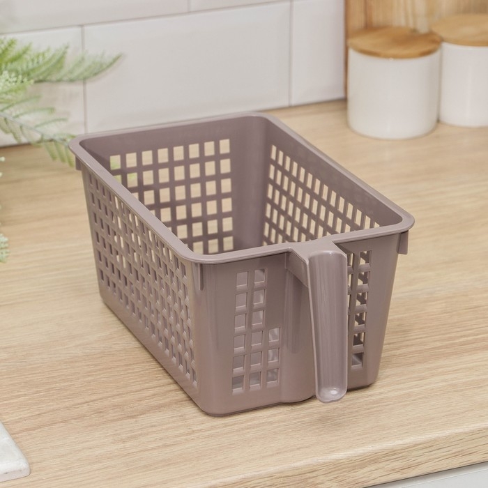 Корзина для хранения с ручкой, 28×16×12 см, МИКС Корзина для хранения с ручкой, 28×16×12 см, МИКС
