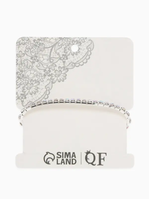 Браслет со стразами &laquo;Лёд&raquo;, d=5 см, 1 ряд, 4 мм, радужный в серебре