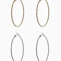 Серьги-кольца &laquo;Рельеф&raquo;, миксы, d=5.7 см