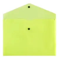 Папка-конверт на кнопке А4, 180 мкм, Calligrata Neon, полупрозрачная, неон желтый