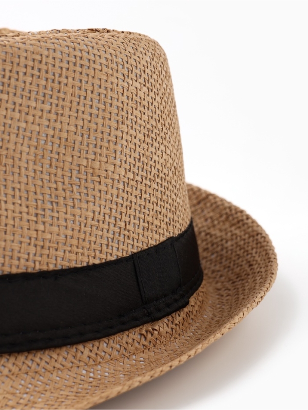 Шляпа мужская MINAKU "Плетеная", размер 58, цвет бежевый