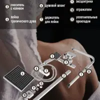 Душевая система ZEIN ZS-4, смеситель, тропическая и ручная лейка, латунь, хром