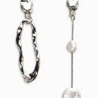 Серьги жемчуг "Корейский стиль", цвет белый в серебре Серьги жемчуг "Корейский стиль", цвет белый в серебре