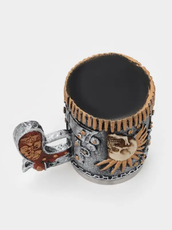 Кружка &laquo;Панк.Череп. Хэллоуин&raquo;, 400 мл, 14.5&times;9&times;11 см, нержавеющая сталь, серебристая, ручка МИКС