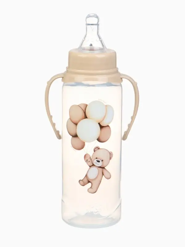 Бутылочка для кормления Baby Bear 250 мл, цилиндр, бежевый Mum&Baby