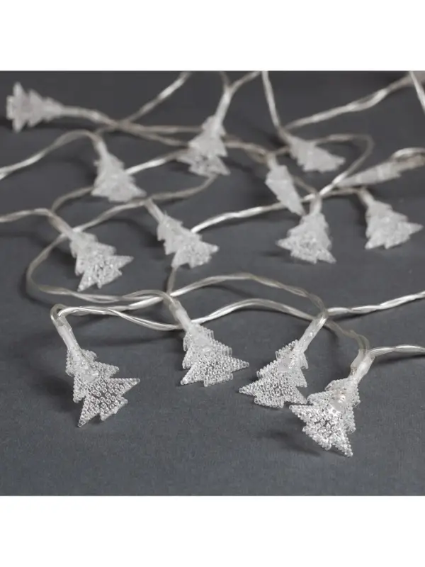 Гирлянда &laquo;Нить&raquo; 3 м с насадками &laquo;Ёлки&raquo;, IP20, прозрачная нить, 20 LED, свечение мульти (RG/RB), мигание, USB